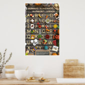 Poster Leçon d'alphabet fait maison par maman (Cuisine)