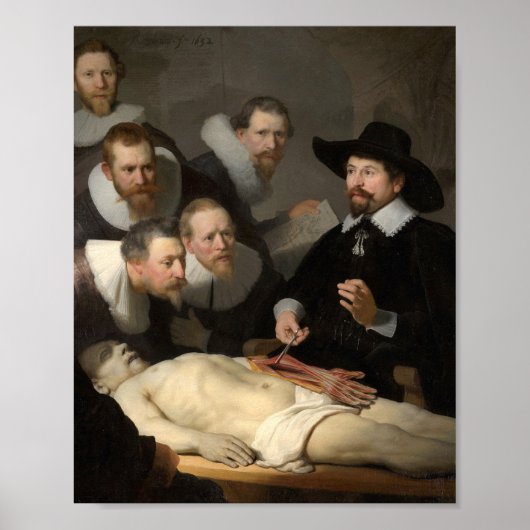 Poster Leçon d'anatomie Dr Nicolaes Tulp Rembrandt (Devant)