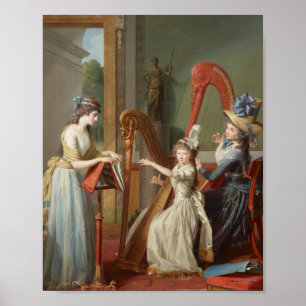 Poster Leçon De Harpe Donnée Par Madame De Genlis