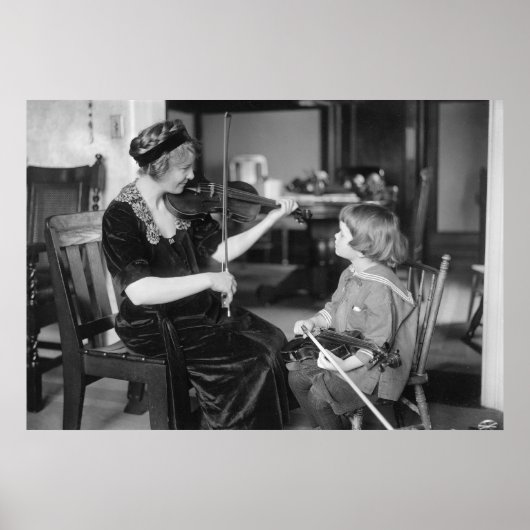 Poster Leçon de violon du début des années 1900 (Devant)