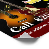 Poster Leçons de guitare | Symbole noir de l'affiche de l (Coin)