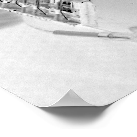 Poster Lecteur basse, basse et main, image négative (Coin)