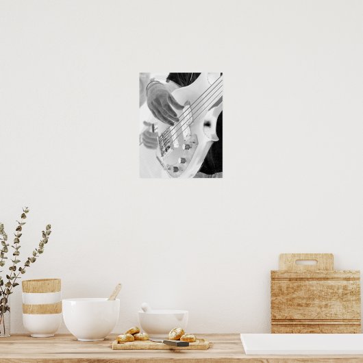 Poster Lecteur basse, basse et main, image négative (Cuisine)