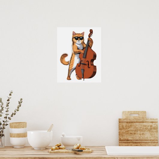 Poster Lecteur Cat Double Basse (Cuisine)
