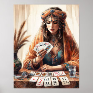 Poster *~* Lecteur de carte 6 A100 Psychic Boho Gypsy