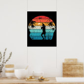 Poster Lecteur de disque Frisbee Vintage Summer Beach (Cuisine)