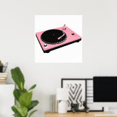 Poster Lecteur de disques rose vintage (Bureau à domicile)