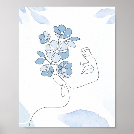 Poster Lecteur de fleurs | Art Portrait minimaliste (Devant)