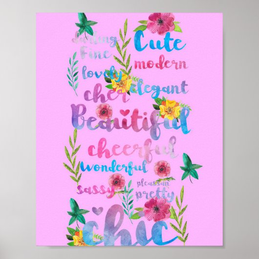 Poster Lecteur de fleurs | Fleur mignonne Moderne Belle (Devant)