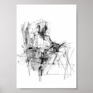 Poster Lecteur de livre abstrait