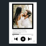 Poster Lecteur de musique Première danse Photo<br><div class="desc">Nouveauté et moderne ont partagé notre première danse en tant que M. et Mme, modèle de photo de première danse de lecteur de musique - Affiche moderne personnalisée. ajoutez votre propre photographie et texte - modifiez le texte pour répondre à vos besoins - idées et cadeaux de mariage de Ricaso...</div>