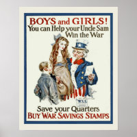 Lecteur de tampon de guerre vintage Oncle Sam WW1