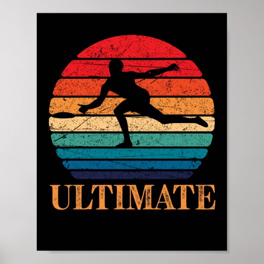 Poster Lecteur Frisbee Retro Ultimate Lecteur Flying Disk (Devant)