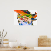 Poster Lecteur guitare, couleurs psychadéliques conceptio (Cuisine)