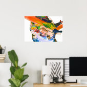 Poster Lecteur guitare, couleurs psychadéliques conceptio (Bureau à domicile)