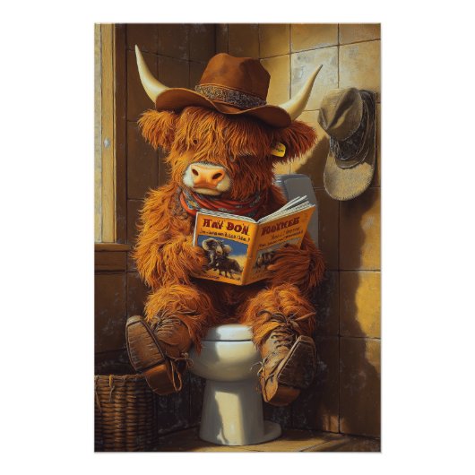 Poster Lecteur solitaire | La réflexion d'un cowboy (Devant)
