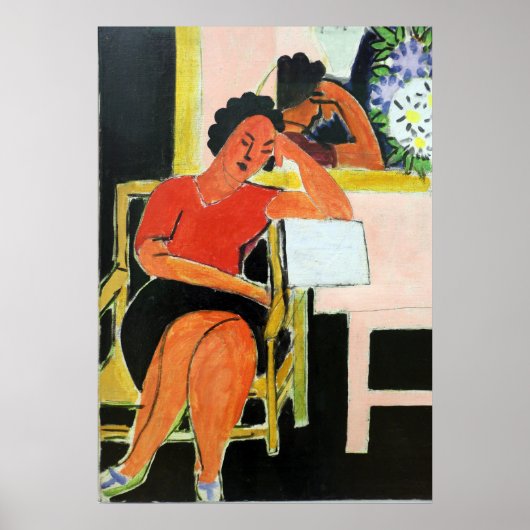 Poster Lecteur sur Black Arrière - plan Matisse (Devant)