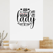 Poster Lecture Art fou livre dame (Cuisine)
