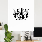 Poster Lecture Art Laisser Commencer L'Aventure (Bureau à domicile)