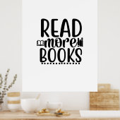 Poster Lecture Art Lire plus Livres (Cuisine)