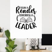 Poster Lecture Art Today Un Lecteur Demain Un Leader (Bureau à domicile)