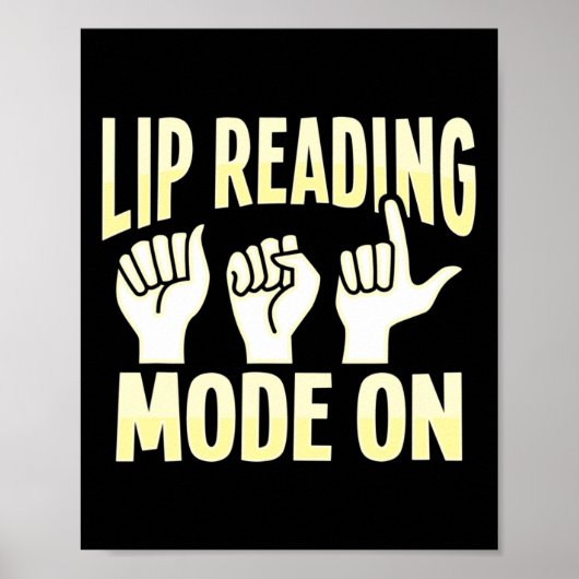 Poster Lecture Asl Gesture Main Sourde Perte d'ouïe Adjud (Devant)