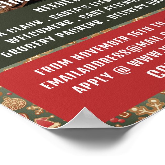 Poster Lecture classique Père Noël, Annonce de recrutemen (Coin)