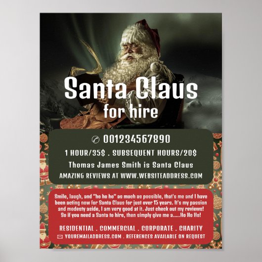 Poster Lecture classique Père Noël, Santa Claus Entertain (Devant)