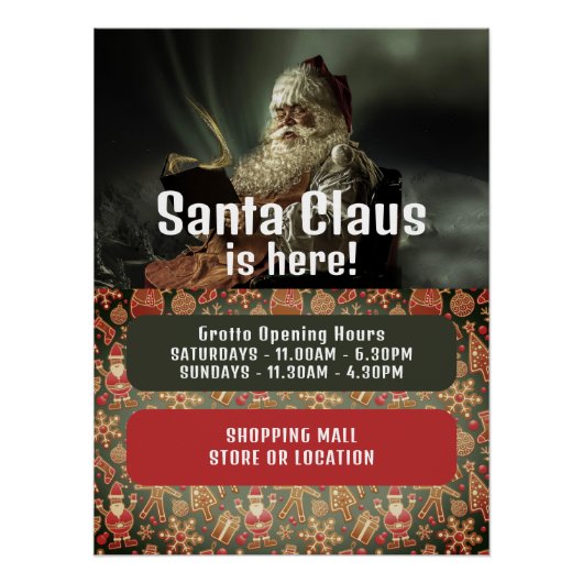 Poster Lecture classique Père Noël, Santa Claus Heures d' (Devant)