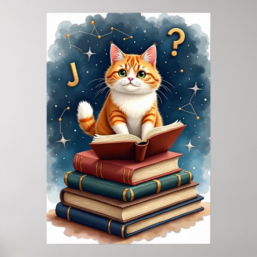 Poster Lecture de Chat dans l'Espace Ver de Livre Astrona (Devant)