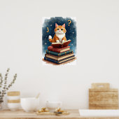 Poster Lecture de Chat dans l'Espace Ver de Livre Astrona (Cuisine)