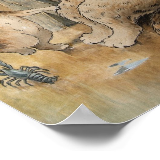 Poster Lecture de chats par Louis Wain (Coin)