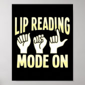 Poster Lecture de la lèvre ASL Gesture main sourde Perte  (Devant)