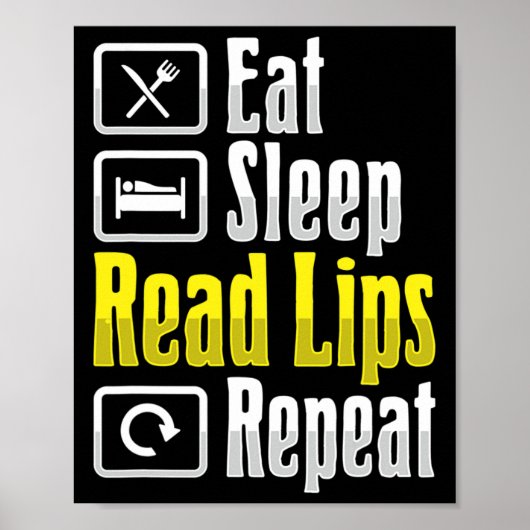 Poster Lecture de la lèvre ASL Gesture main sourde Perte  (Devant)