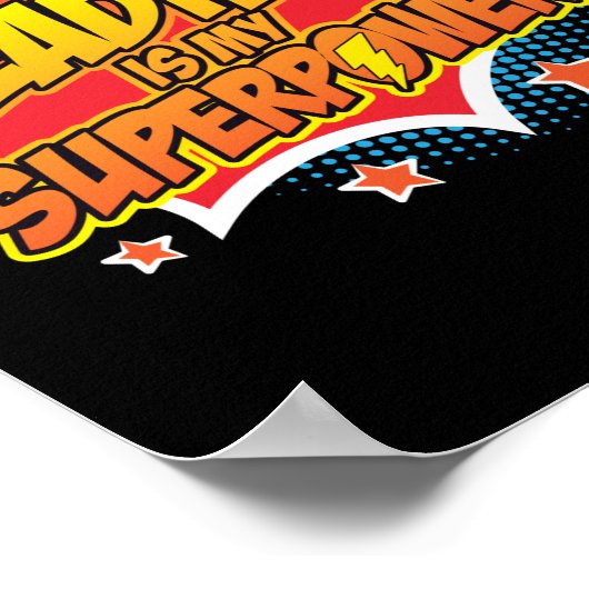 Poster Lecture de livre La lecture est ma superpuissance (Coin)