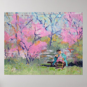Poster Lecture de Sa Lettre Redbuds / Artiste Larry Lerew