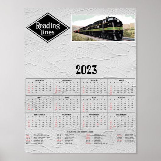Poster Lecture du calendrier ferroviaire (Devant)