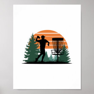 Poster Lecture du disque de golf Vintage Retro
