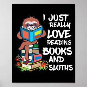Poster Lecture du livre Lover Kids Sloth Lover