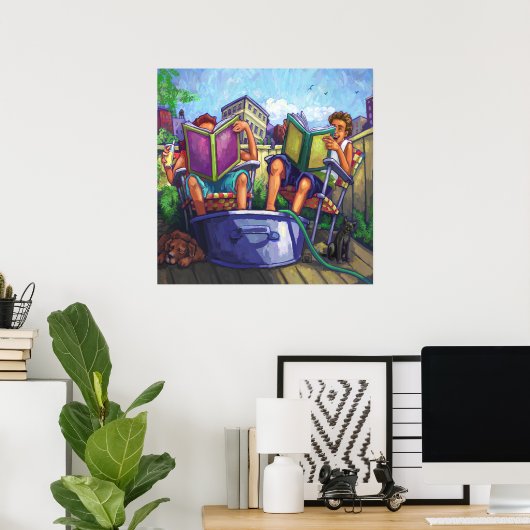 Poster Lecture en été (Bureau à domicile)