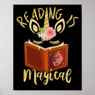 Poster Lecture est Magique Unicorne Face Book Lover