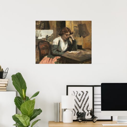 Poster Lecture féminine - Jean-Baptiste - Corot Art (Bureau à domicile)
