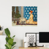 Poster Lecture jeune femme | Osman Hamdi Bey | (Bureau à domicile)