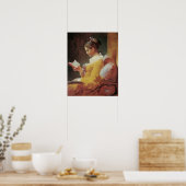 Poster Lecture jeune fille (Cuisine)