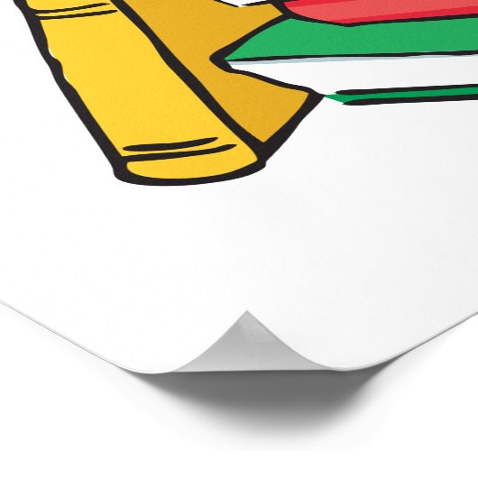 Poster Lecture journée lecture sur une pile de livres évé (Coin)