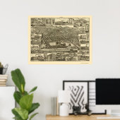 Poster Lecture, PA Carte panoramique - 1881 (Bureau à domicile)
