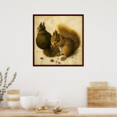 POSTER L'ÉCUREUIL AVEC DES NOISETTES (Cuisine)
