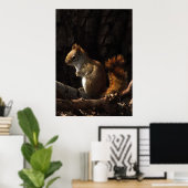 Poster L'écureuil dans une patte de soleil (Bureau à domicile)