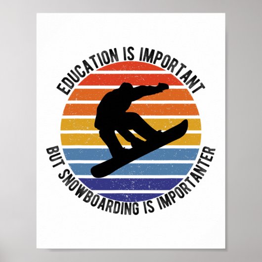 Poster L'Éducation Est Importante, Mais Le Snowboard Est  (Devant)