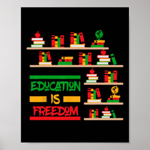 Poster L'éducation est la liberté Afro-Américain Histoire